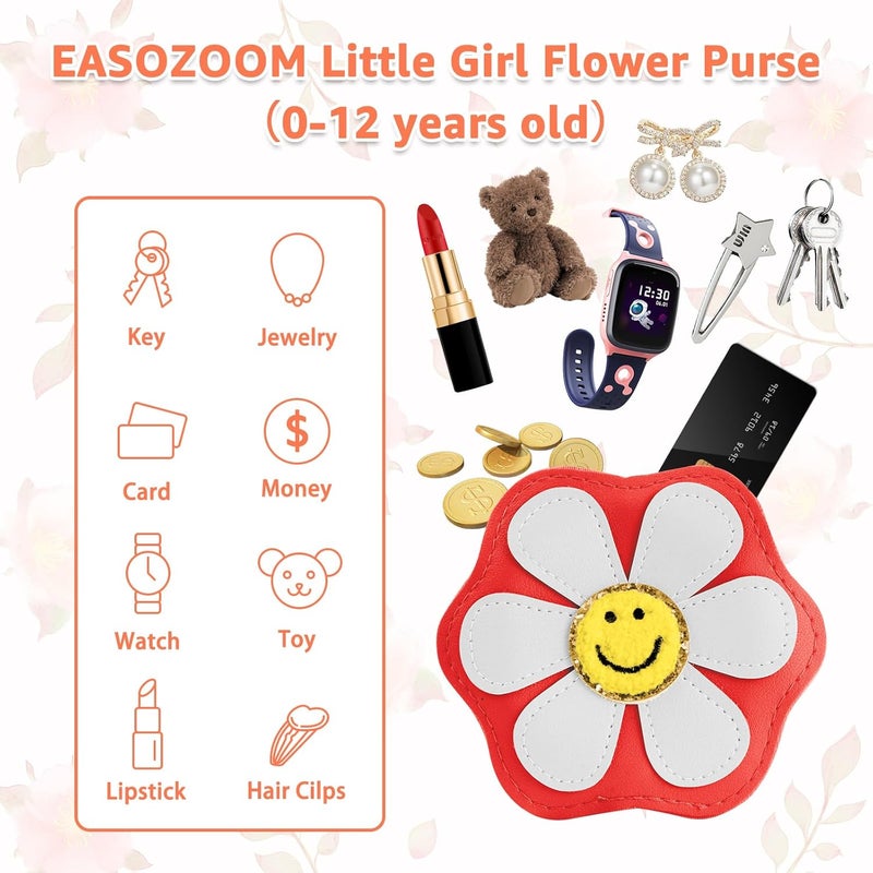 Easozoom Daisy Flower Tiny Small Purse Crossbody Shoulder Bag for Toddler Teen Girls 2 3 4 5 6 7 8 Year Old Kids Baby Gift - Image 4